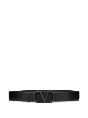 Valentino Black Leather VLOGO Belt