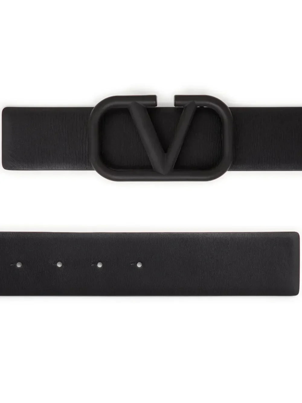 Valentino Black Leather VLOGO Belt