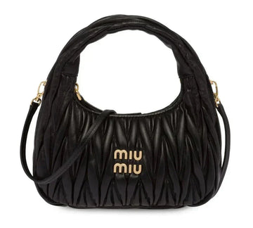 Miu Miu Bag | Wander  Shoulder Bag in Matelassé Nappa Leather "Black"