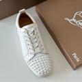 Christian Louboutin Louis Junior Spikes Sneakers – White Calf Leather with Toe Spikes