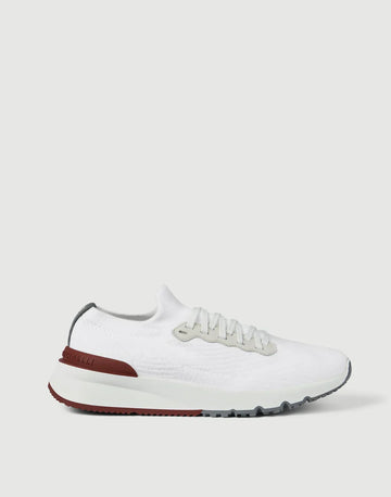 Cotton knit and semi-polished calfskin
