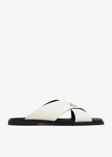 Prada Saffiano leather crisscross sandals
