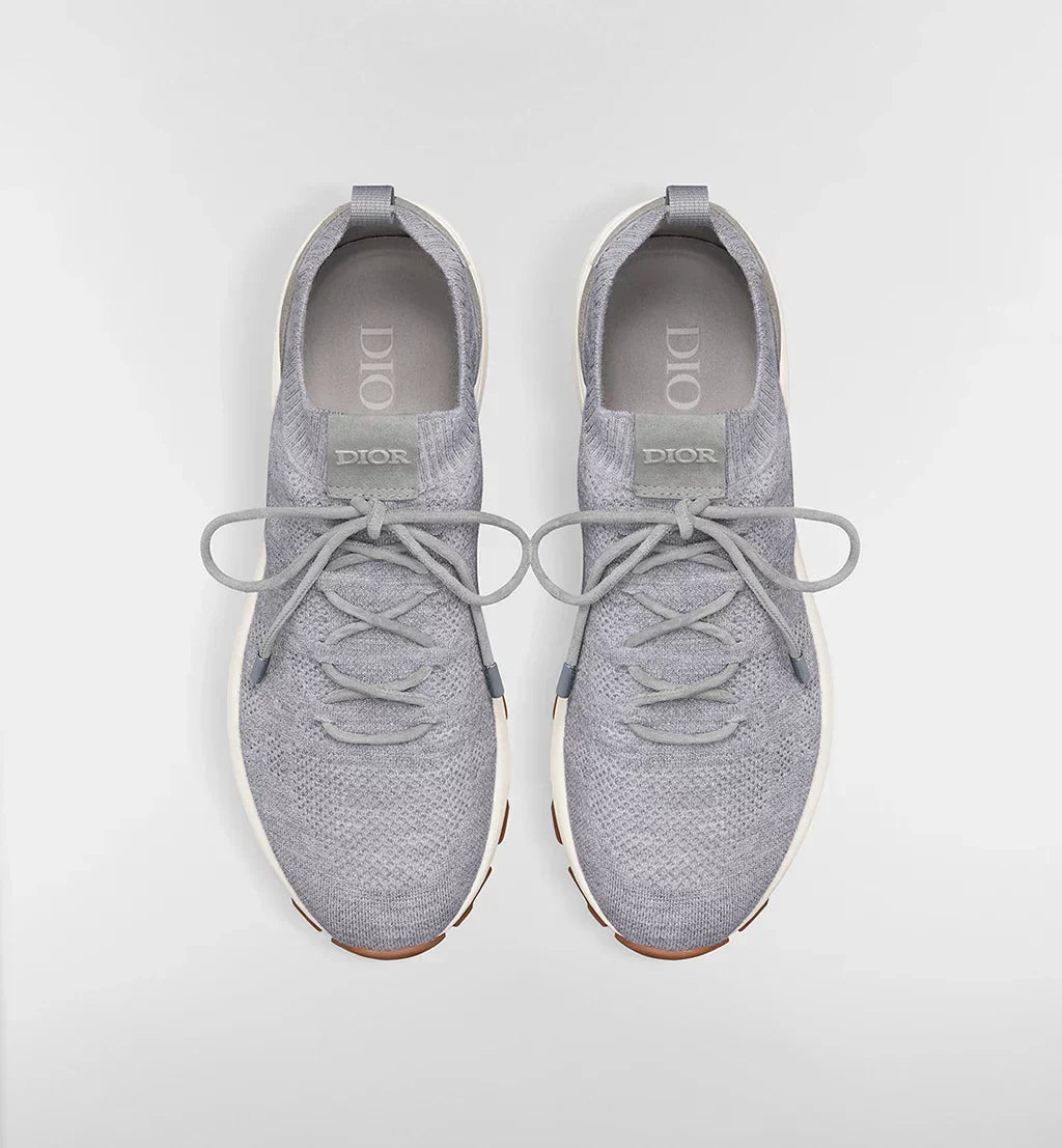 Dior Gray Cannage Cashmere, Wool and Silk Knit with Dior Gray Suede Calfskin