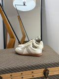 MM6 Maison Margiela Retro GAT-Inspired Sneakers – Black Leather with Beige Sole (Unisex)