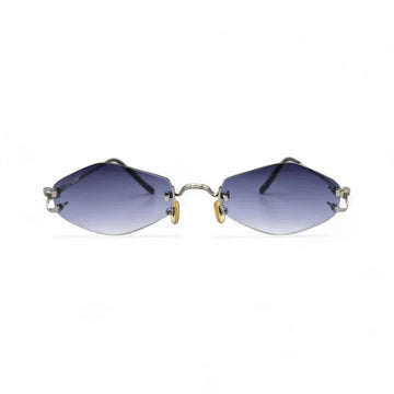 Cartier rimless sunglasses Platinum Wires Sunglasses w/ Smoke Gray/Blue Lenses