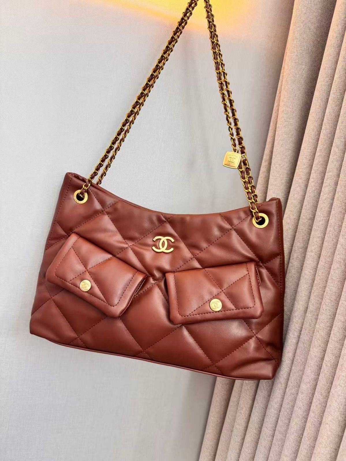 Chanel Bag | 25 Small Hobo Bag Suede Burgundy