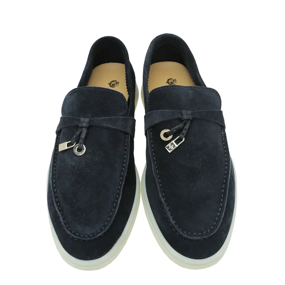 Loro Piana Argo Blue Melange Summer Charms Moccasin