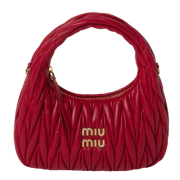 Miu Miu Bag | Wander Shoulder Bag in Matelassé Nappa Leather "Red"