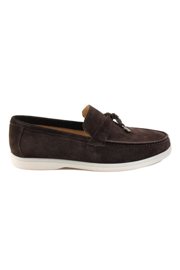 Loro Piana Summer Charms Walk suede chocolate brown