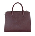 Prada Bag | Bibliotheque Saffiano City Leather Tote Handbag In A Burgundy Color