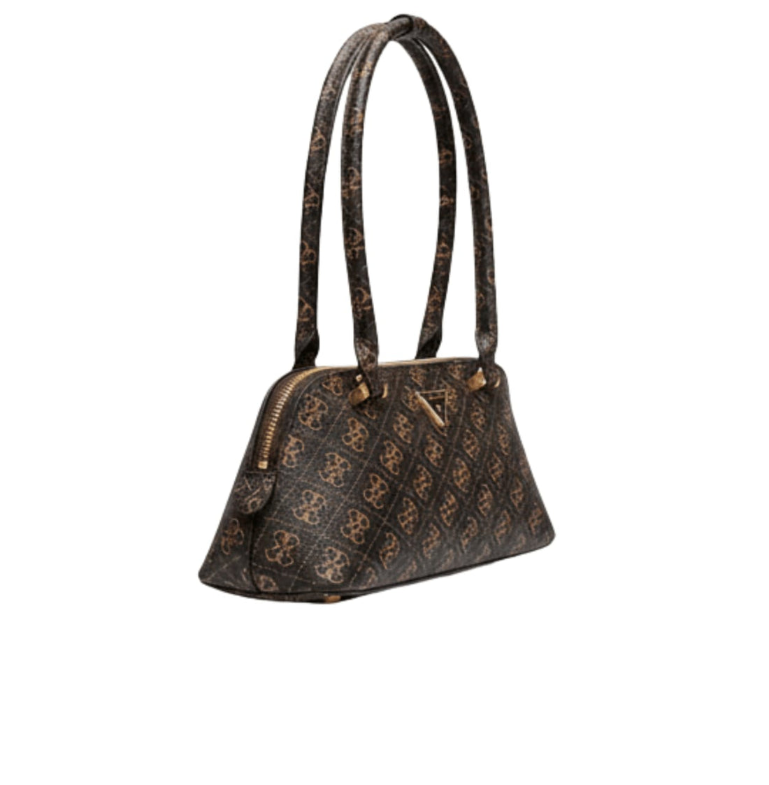 Guess | Women's Logo Print Shoulder Bag In A Brown Monogram Pattern