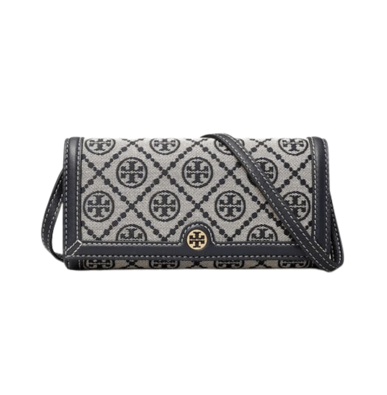 Tory Burch Bag | T Monogram Jacquard Wallet Crossbody In The Color Tory Navy