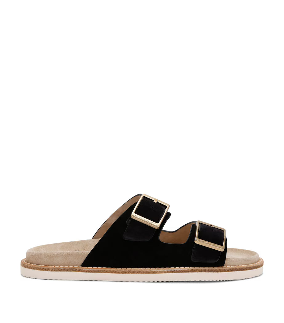 Brunello Cucinelli Suede Double-Strap Sandals
