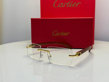 Cartier rimless rectangular Clear