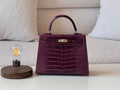 Hermès Bag | Kelly Handbag Made From Crocodile Mahroon Color