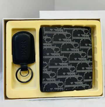 DIOR black leather bifold