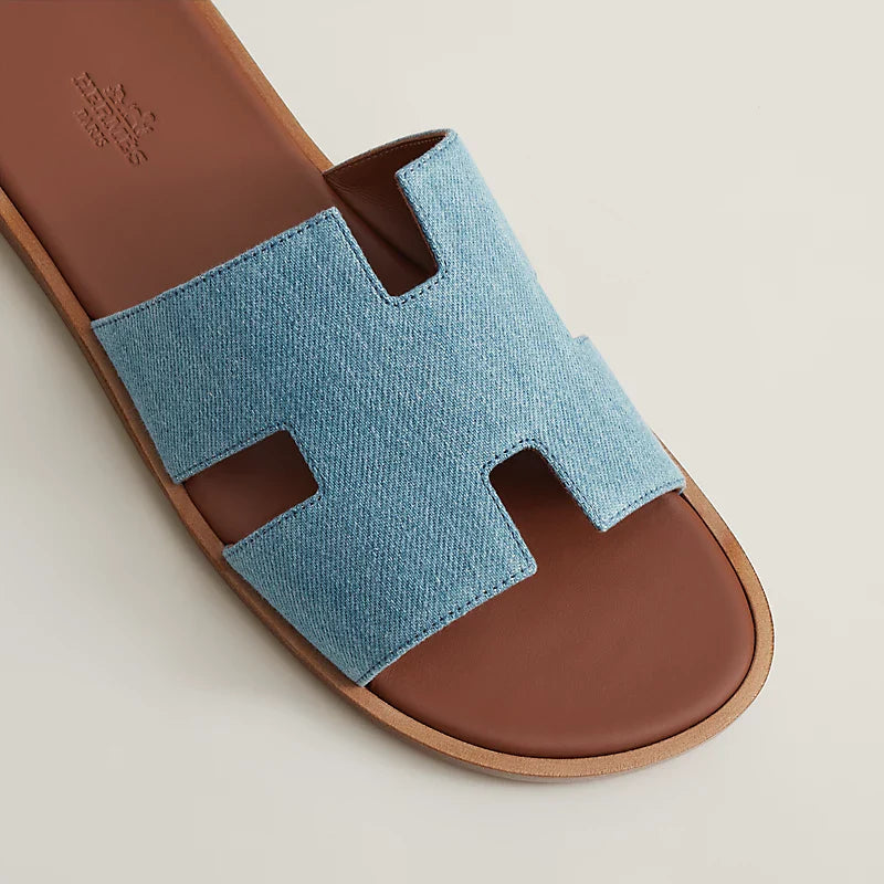 Izmir sandal bleu clair / gold