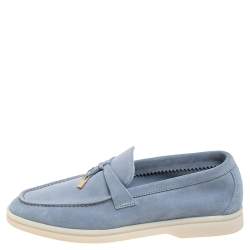 Loro Piana Blue Suede Summer Charms Walk Sky| Women's