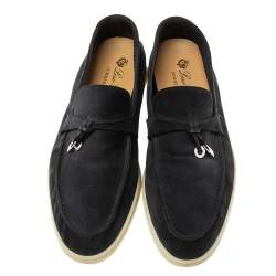 Loro Piana Summer Charms Walk black suede| Women's