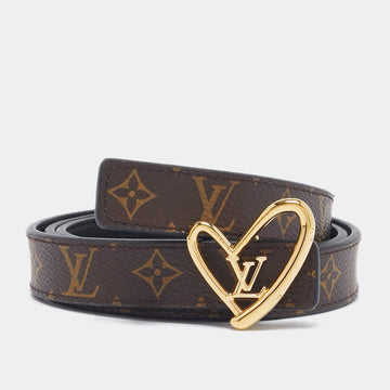 Louis Vuitton Monogram Canvas Fall in Love Heart Reversible Belt Bronw/BLACK