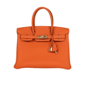 Hermès Bag | Birkin 30 Bag In Orange Togo Leather With Gold-tone Hardware.