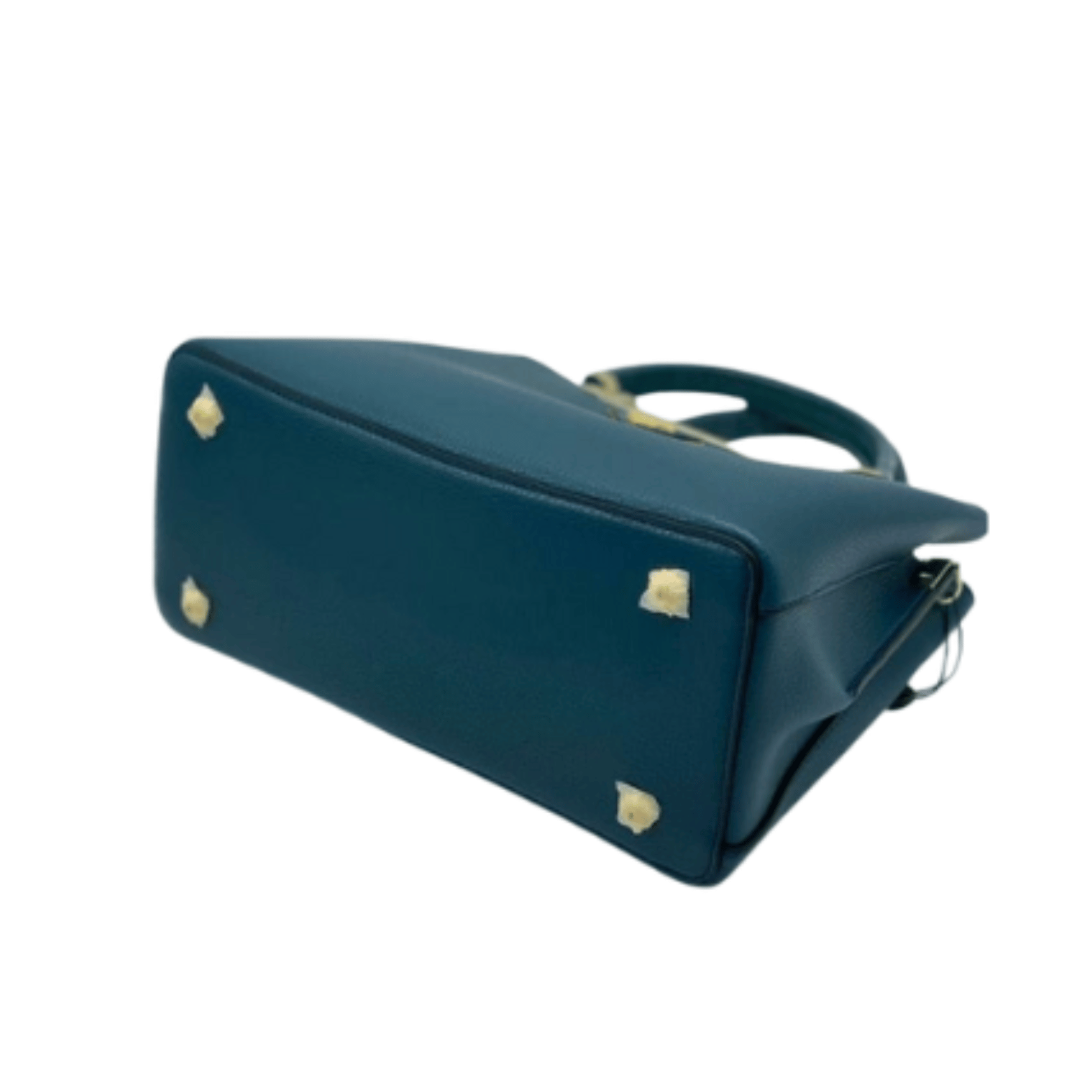 Prada Bag | Top Handle Bag With A Crocodile-embossed Teal Blue
