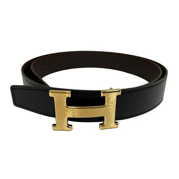 Hermes  Leather Strap Belt Buckle Black