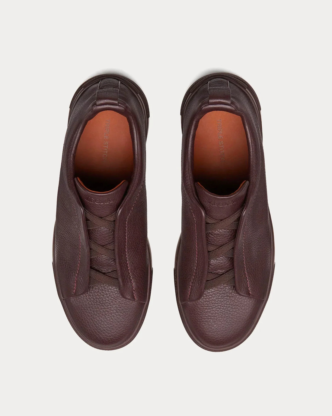 Zegna - Triple Stitch Deerskin Dark Burgundy Slip On
